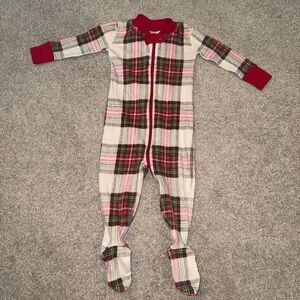 Hanna Anderson Holiday Footed 2-Way Zip Sleeper, Size 6-12 months